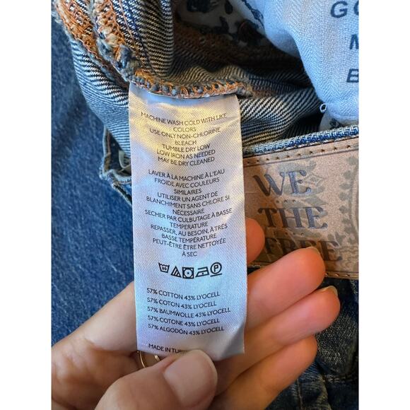 NEW Free People We the Free Good Luck Barrel Jeans Sz 28 - Picture 7 of 12